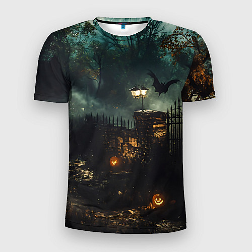 Мужская спорт-футболка Ночь тыкв и теней / 3D-принт – фото 1