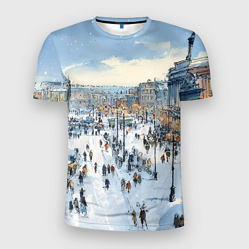 Мужская спорт-футболка Новогодние гуляния в Питере / 3D-принт – фото 1