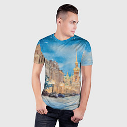 Футболка спортивная мужская Новогодний день в Санкт-Петербурге, цвет: 3D-принт — фото 2