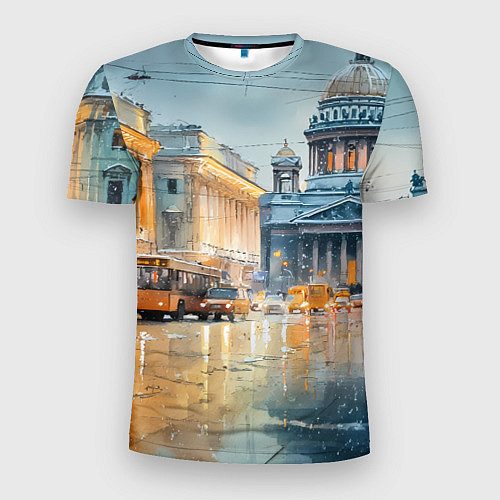 Мужская спорт-футболка Зимний Питер / 3D-принт – фото 1