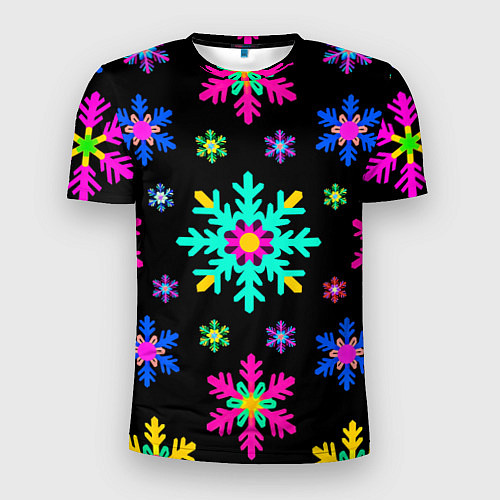 Мужская спорт-футболка Снежинки ретро / 3D-принт – фото 1