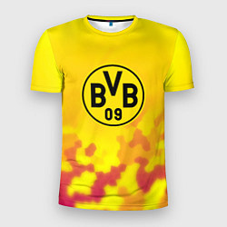 Футболка спортивная мужская Borussia камуфляж желтый текстура, цвет: 3D-принт