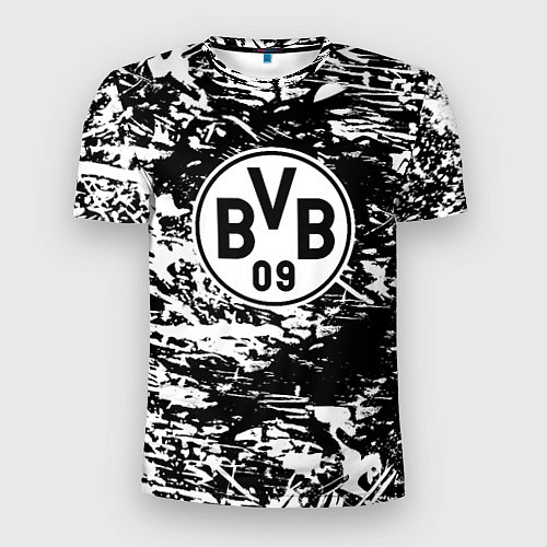 Мужская спорт-футболка Боруссиа белые краски / 3D-принт – фото 1