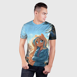 Футболка спортивная мужская Лошадка на новогодней площади, цвет: 3D-принт — фото 2