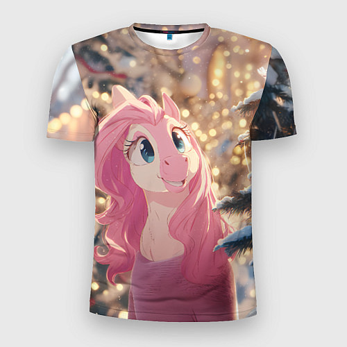 Мужская спорт-футболка Удивленная лошадка - Новый год / 3D-принт – фото 1