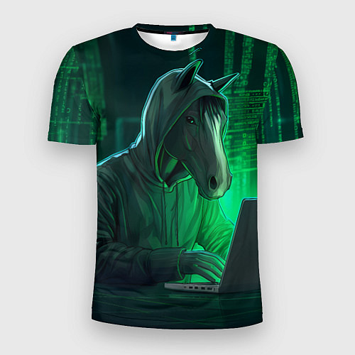 Мужская спорт-футболка Конь хакер / 3D-принт – фото 1