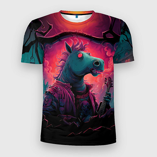 Мужская спорт-футболка Лошадь рок стиль / 3D-принт – фото 1