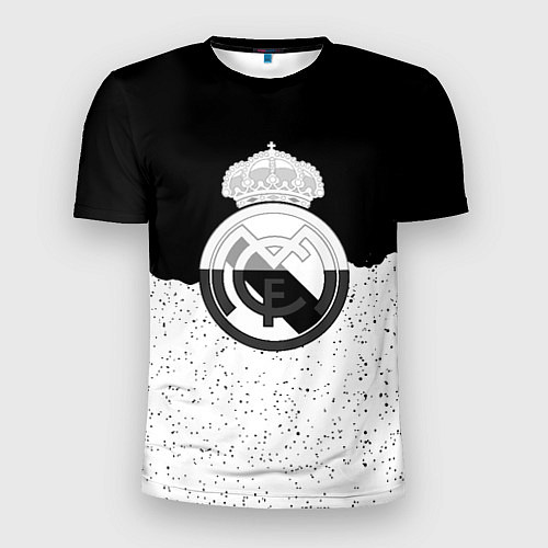 Мужская спорт-футболка Реал Мадрид лого ночь текстура / 3D-принт – фото 1