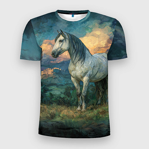 Мужская спорт-футболка Конь маслом / 3D-принт – фото 1