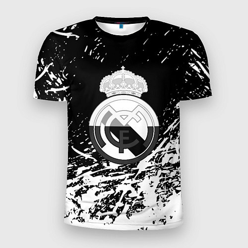 Мужская спорт-футболка Реал Мадрид краски текстура / 3D-принт – фото 1