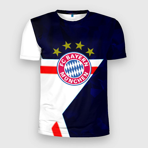 Мужская спорт-футболка Бавария звезды геометрия / 3D-принт – фото 1