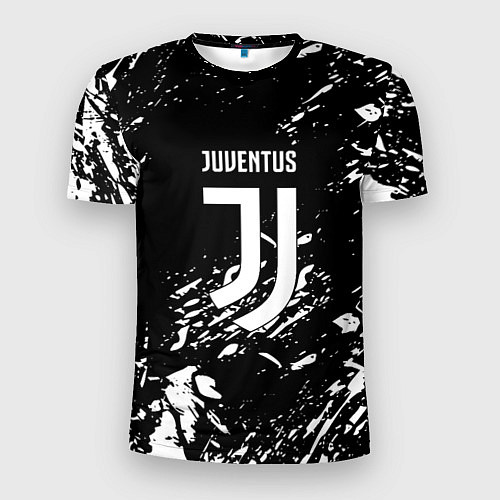 Мужская спорт-футболка Juventus белые штрихи красок / 3D-принт – фото 1