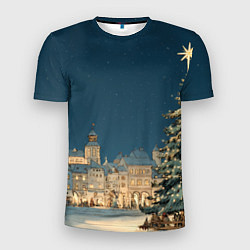 Футболка спортивная мужская Новогодняя атмосфера в городе, цвет: 3D-принт
