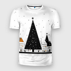 Мужская спорт-футболка Новый год - минимализм