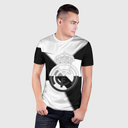 Футболка спортивная мужская Реал Мадрид геометрия полосы, цвет: 3D-принт — фото 2