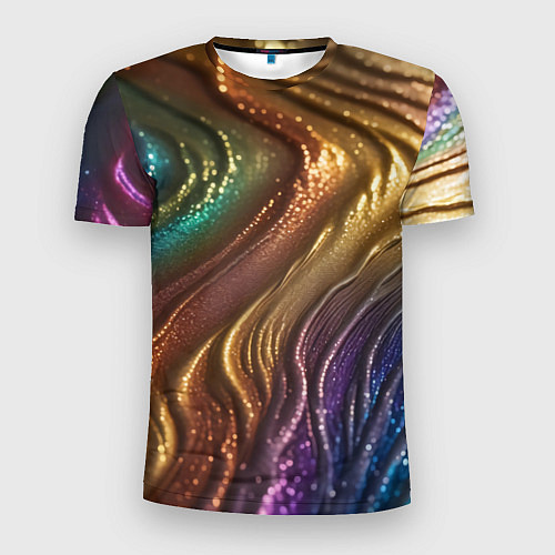 Мужская спорт-футболка Сморщенные складочки жидкости / 3D-принт – фото 1