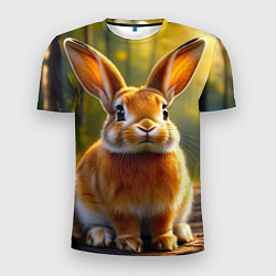 Мужская спорт-футболка Зайчик в лесу
