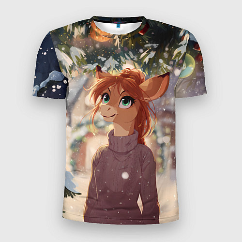 Мужская спорт-футболка Новогодняя аниме лошадка / 3D-принт – фото 1