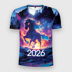 Футболка спортивная мужская 2026 Фэнтези лошадка, цвет: 3D-принт