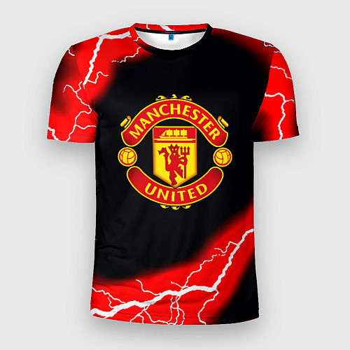 Мужская спорт-футболка Манчестер Юнайтед шторм молнии / 3D-принт – фото 1