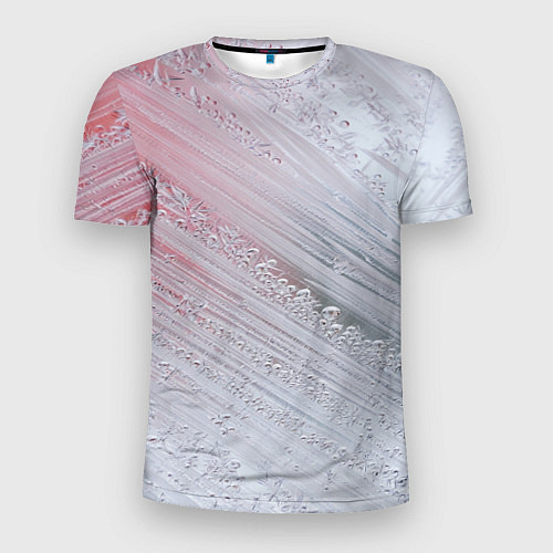 Мужская спорт-футболка Морозные полосы на стекле / 3D-принт – фото 1