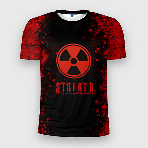 Мужская спорт-футболка Stalker - красное на черном / 3D-принт – фото 1