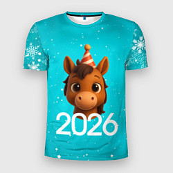 Футболка спортивная мужская Голова лошадки, цвет: 3D-принт