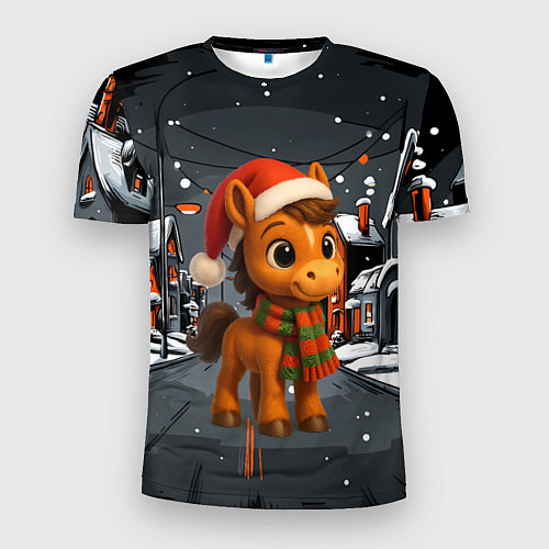 Мужская спорт-футболка Новогодняя лошадка 2026 год / 3D-принт – фото 1
