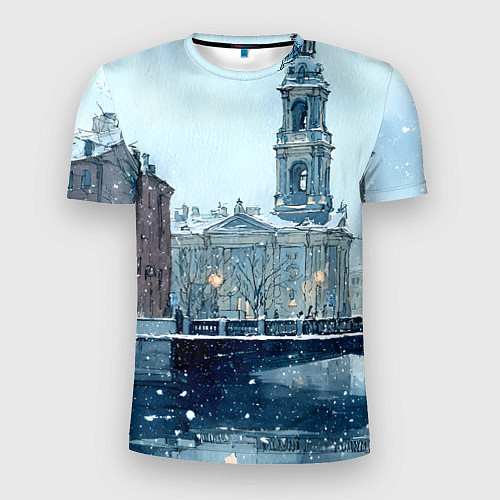 Мужская спорт-футболка Зимний Питер / 3D-принт – фото 1