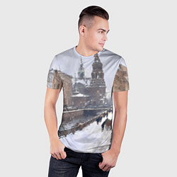 Футболка спортивная мужская Санкт-Петербург зима, цвет: 3D-принт — фото 2