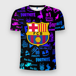 Мужская спорт-футболка Barcelona x fortnite neon