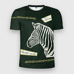 Мужская спорт-футболка Зебра-коллаж