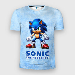 Мужская спорт-футболка Sonic - синий ёж
