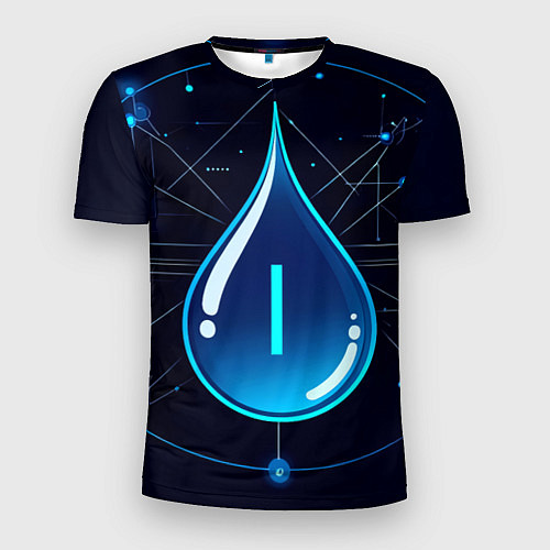 Мужская спорт-футболка Киберкапля группа крови I / 3D-принт – фото 1