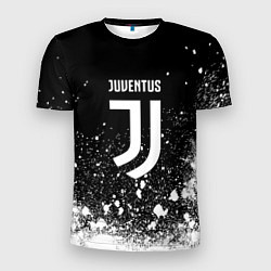 Футболка спортивная мужская Ювентус всплеск белых красок, цвет: 3D-принт