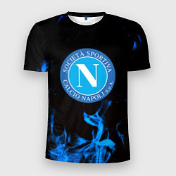 Мужская спорт-футболка Наполи синий огонь
