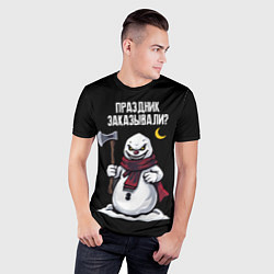Футболка спортивная мужская Монстр снеговик с топором, цвет: 3D-принт — фото 2