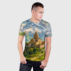 Футболка спортивная мужская Храм у подножия вечных вершин, цвет: 3D-принт — фото 2