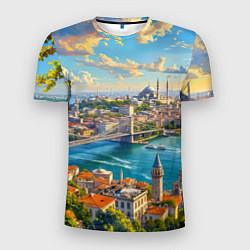 Футболка спортивная мужская Сплетение эпох над Босфором, цвет: 3D-принт