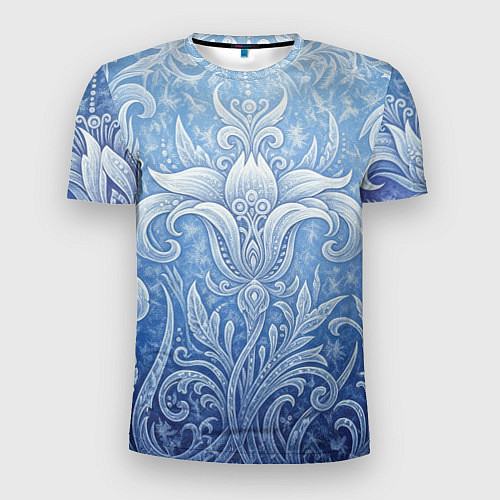 Мужская спорт-футболка Ледяной цветочный орнамент / 3D-принт – фото 1