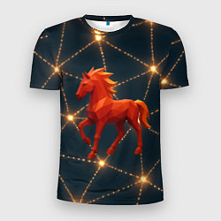 Футболка спортивная мужская Объемная геометрическая лошадка 2026, цвет: 3D-принт