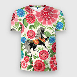 Мужская спорт-футболка Роспись с лошадью
