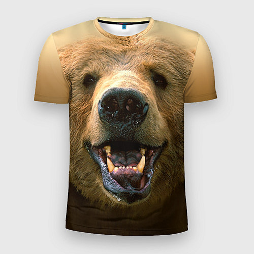 Мужская спорт-футболка Взгляд медведя / 3D-принт – фото 1