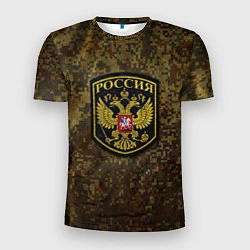 Мужская спорт-футболка Камуфляж: Россия