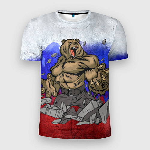 Мужская спорт-футболка Русский медведь / 3D-принт – фото 1