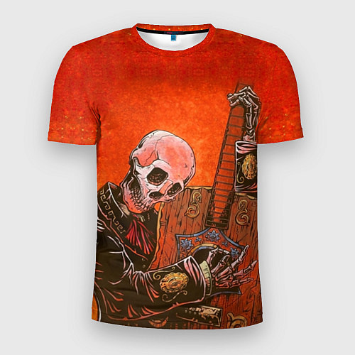 Мужская спорт-футболка Скелет с гитарой / 3D-принт – фото 1