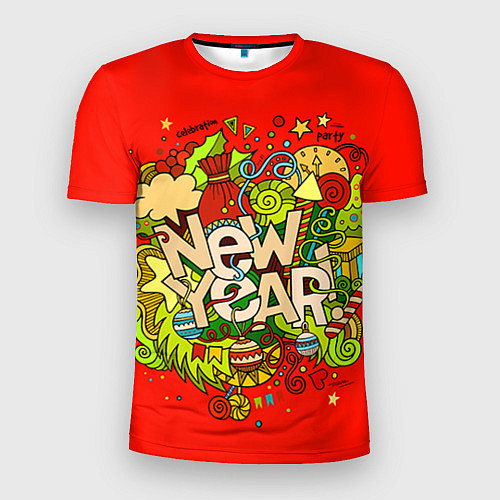 Мужская спорт-футболка New Year / 3D-принт – фото 1