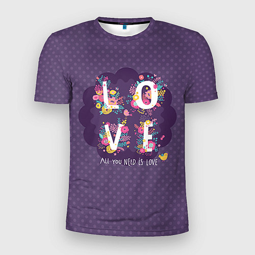 Мужская спорт-футболка Love / 3D-принт – фото 1
