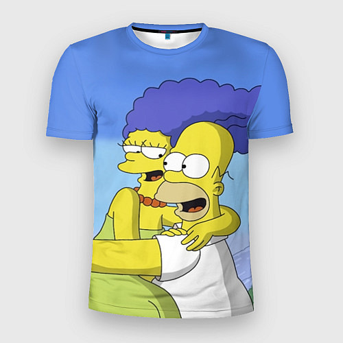 Мужская спорт-футболка Гомер и Мардж / 3D-принт – фото 1