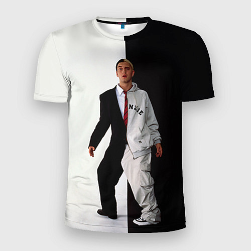 Мужская спорт-футболка Eminem: Black & White / 3D-принт – фото 1